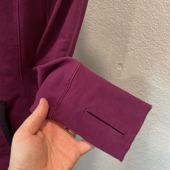 Athleta Plum Purple Sentry Cowl Neck Hooded Sweatshirt Size Small - Picture 5 of 9